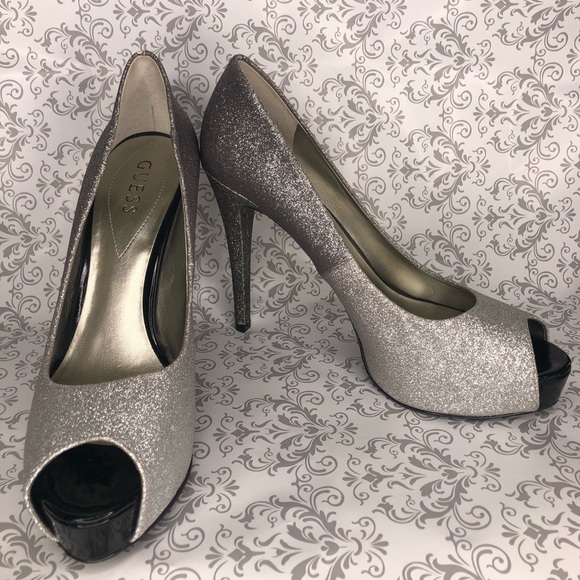 guess silver pumps